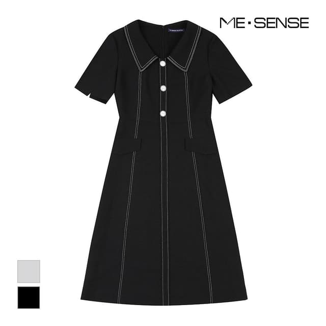 106_[미센스] 스티치 카라 반팔 원피스_MB35OPM184A