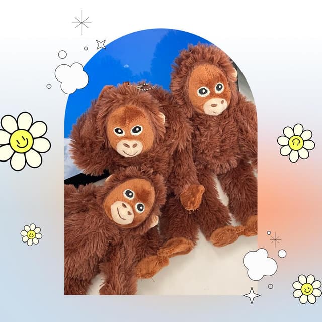 002_구쯔야 오랑우탄 고숭이 인형 키링 키홀더 열쇠고리 가방 장식